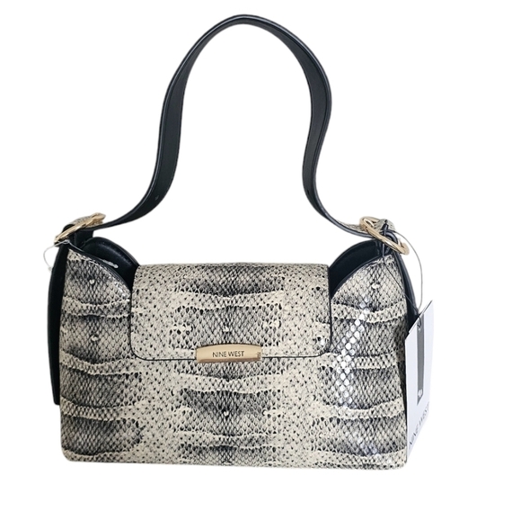 Nine West snake skin pattern mini bag magnetic closure gold tone hardware New - Picture 1 of 5